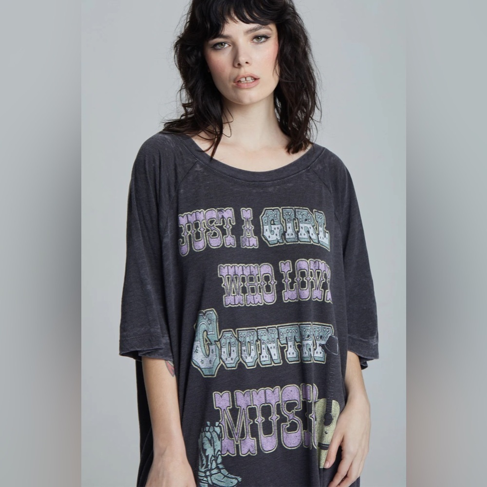 NWOT Country Music One Size T-Shirt Dress RECYCLED KARMA - Picture 5 of 9